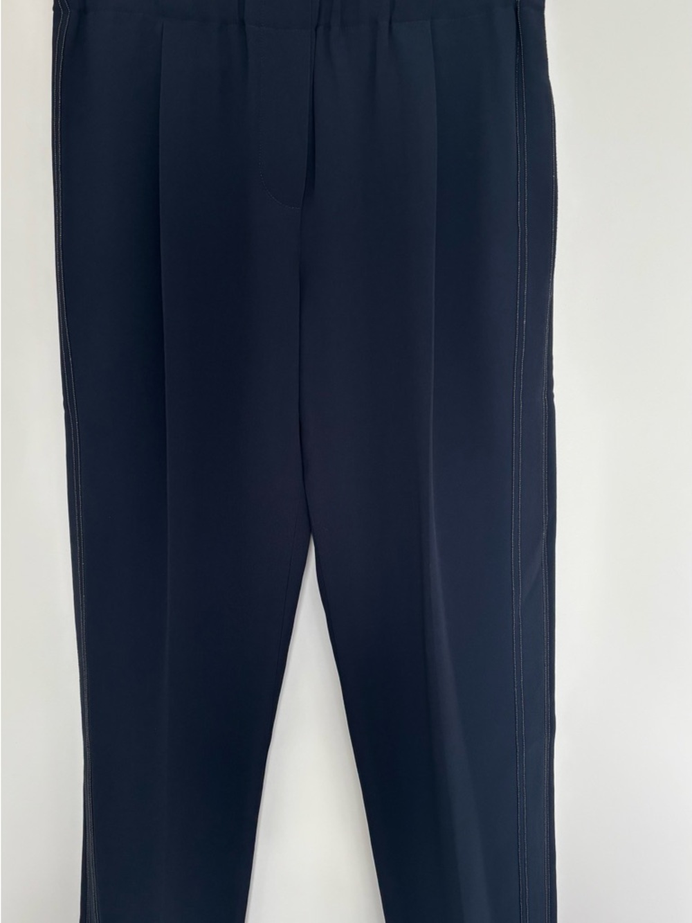 Brunello Cucinello Designer Women’s Navy Dress Pants - Classic Straight Fit